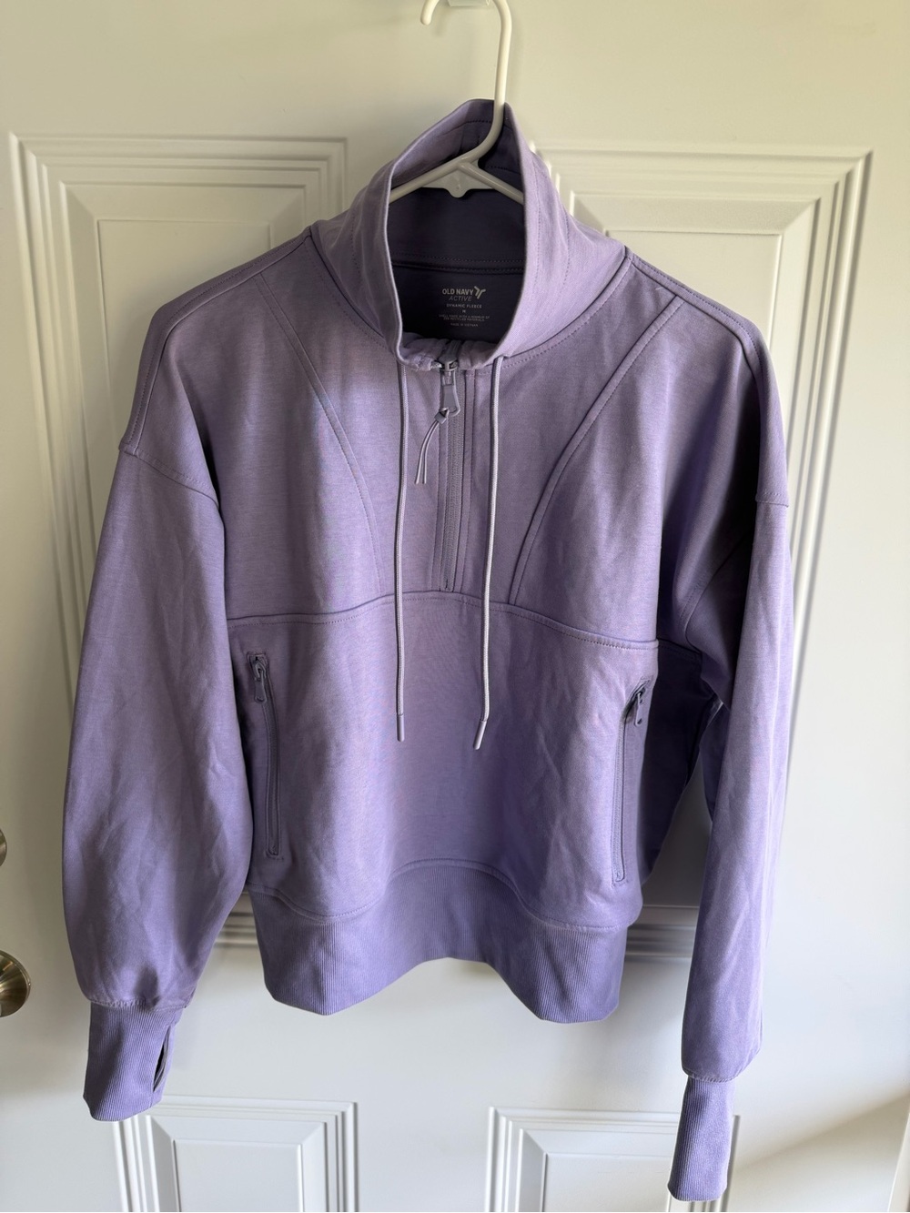 Old Navy Dynamic Fleece Half-Zip Sweatshirt in a light purple size medium